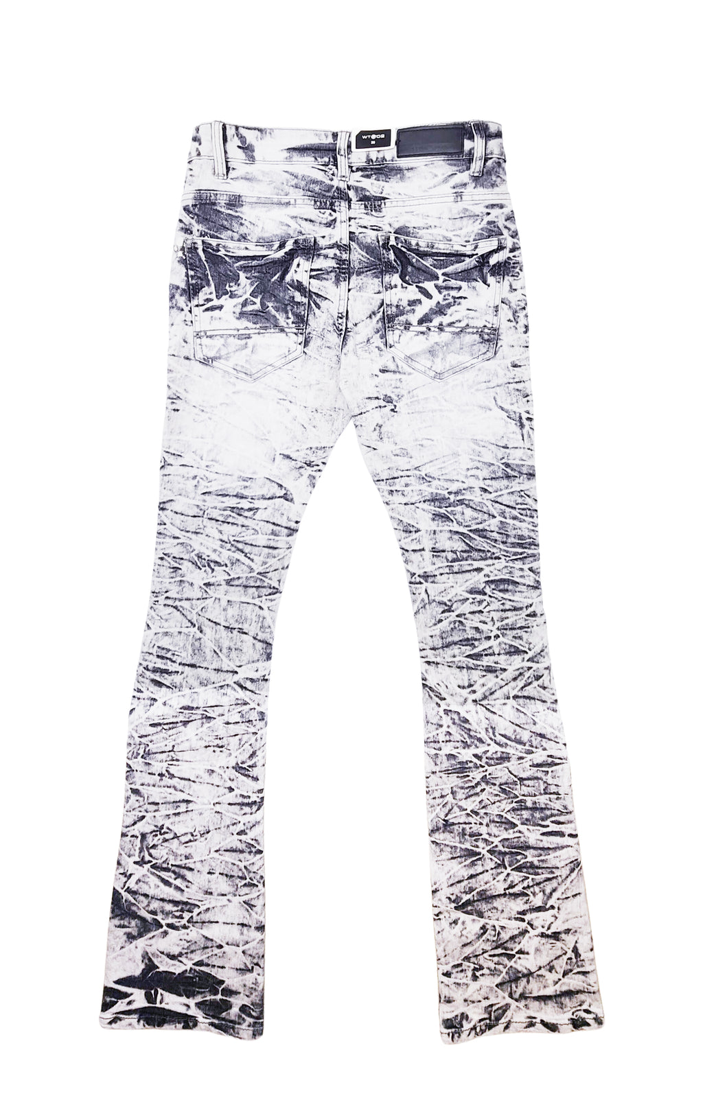 WT02 MEN'S STACKED SKINNY RIPPED JEANS (MARBLE GREY BLACK)