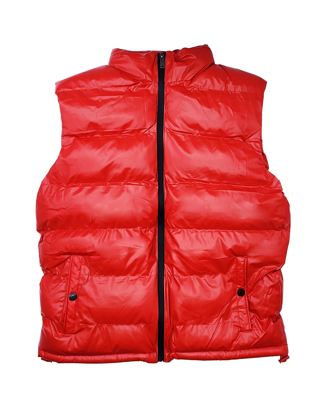 THE IMAGE MEN'S PU LEATHER W/ INNER FLEECE LINING VEST (RED)