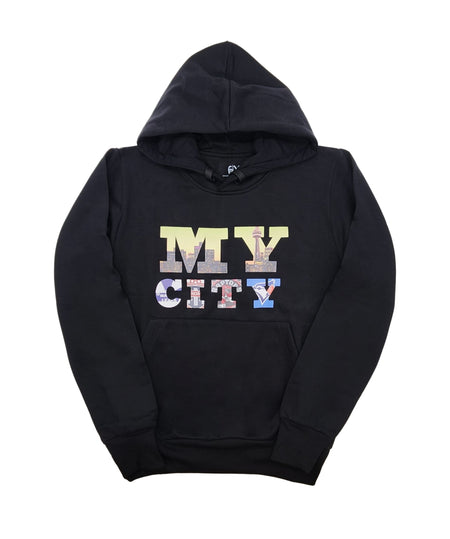 CITY OF DREAMS MY CITY MEN'S BIG & TALL FLEECE TRACKSET (BLACK)