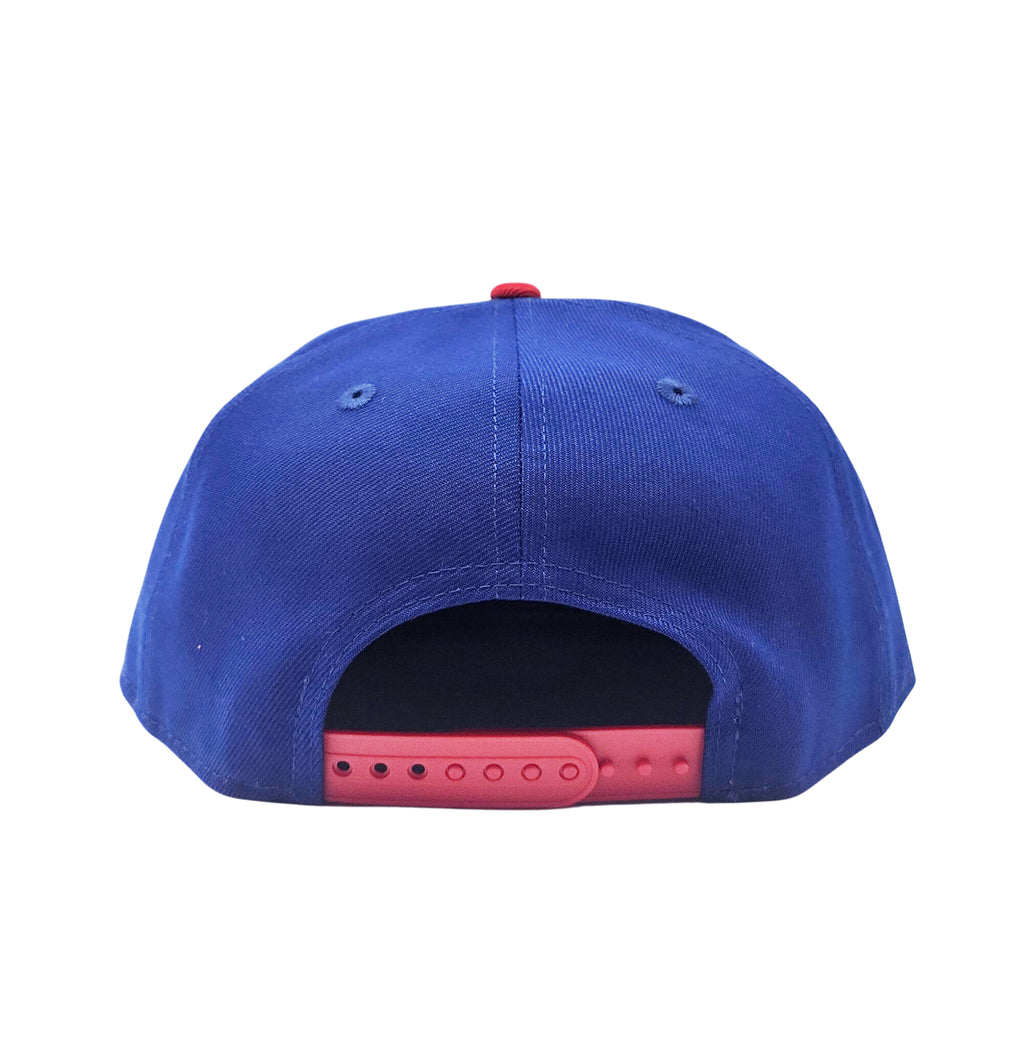 NEW ERA 9FIFTY TORONTO BLUE JAYS DARK ROYAL/SCARLET RED SNAPBACK HAT