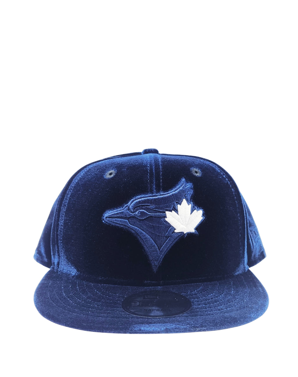 NEW ERA 9FIFTY TORONTO BLUE JAYS NAVY W/ WHITE LEAF VELVET SNAPBACK HAT