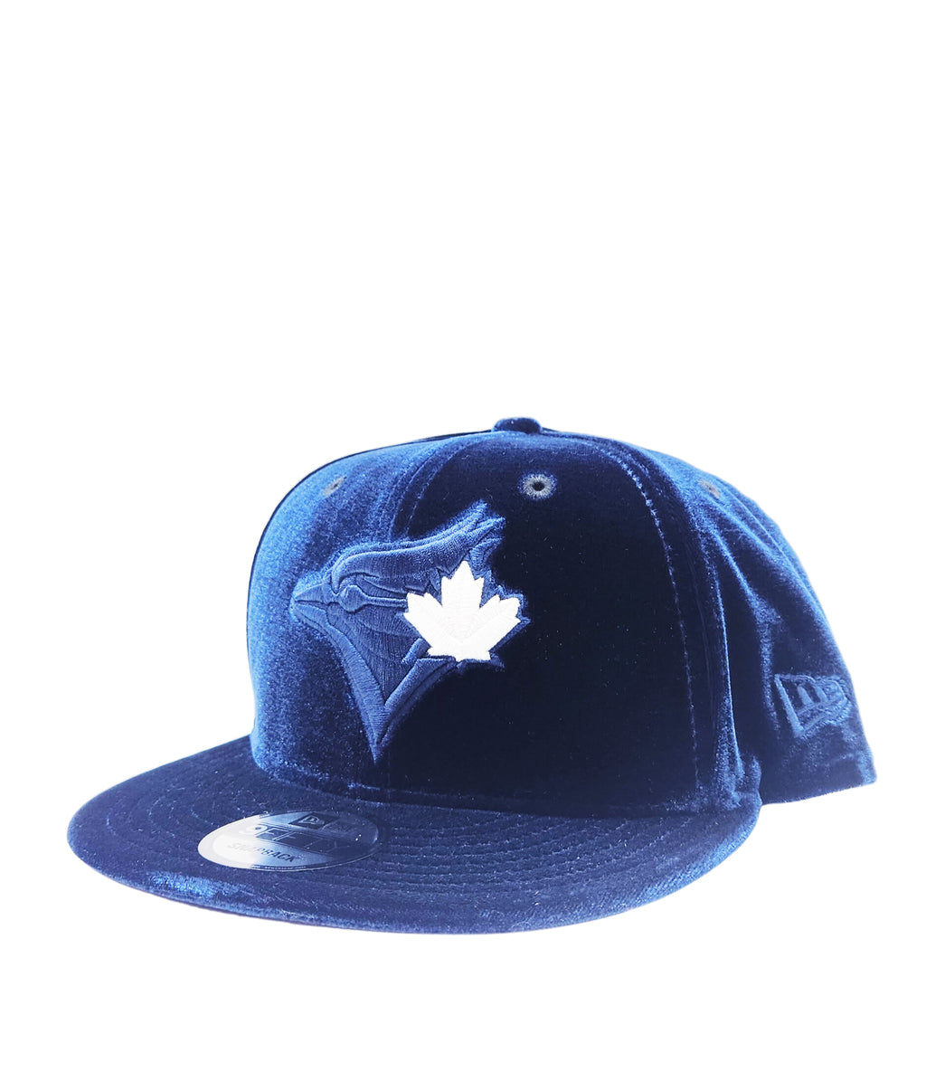 NEW ERA 9FIFTY TORONTO BLUE JAYS NAVY W/ WHITE LEAF VELVET SNAPBACK HAT