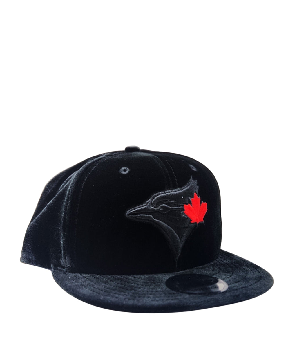 NEW ERA 9FIFTY TORONTO BLUE JAYS BLACK W/ RED LEAF VELVET SNAPBACK HAT