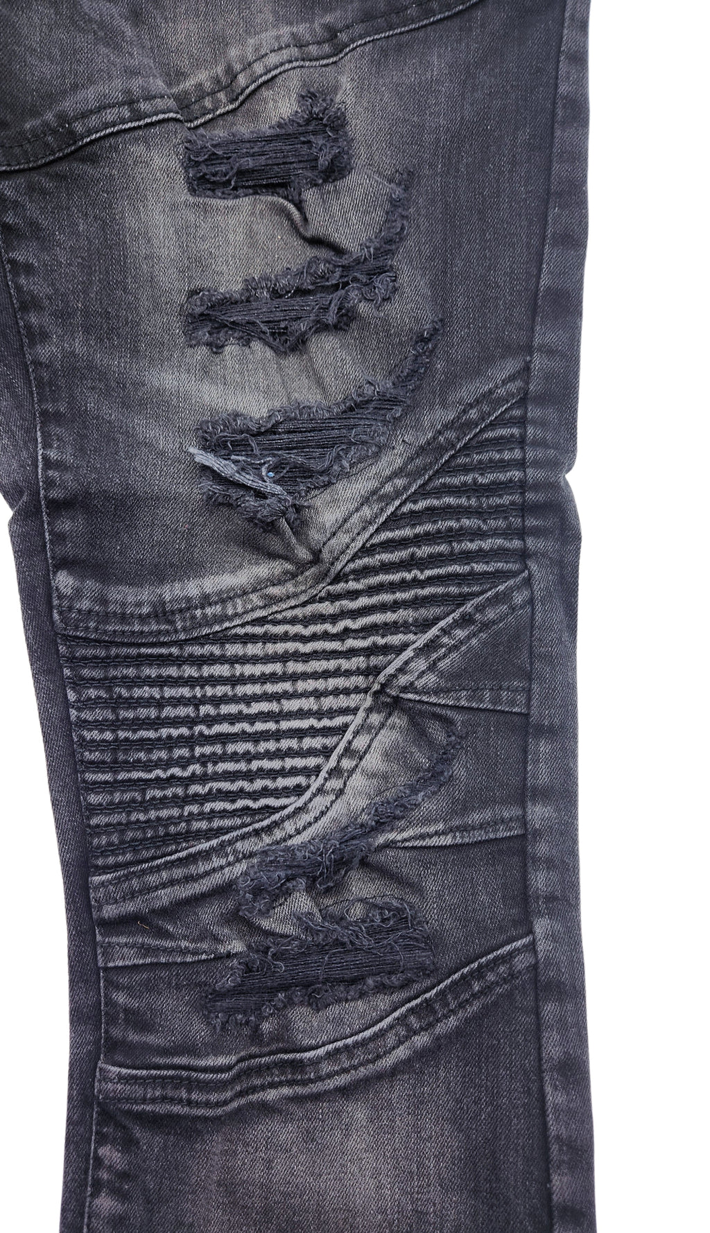 MEN'S ONE CULTURE BLACK DISTRESSED RIPPED JEANS