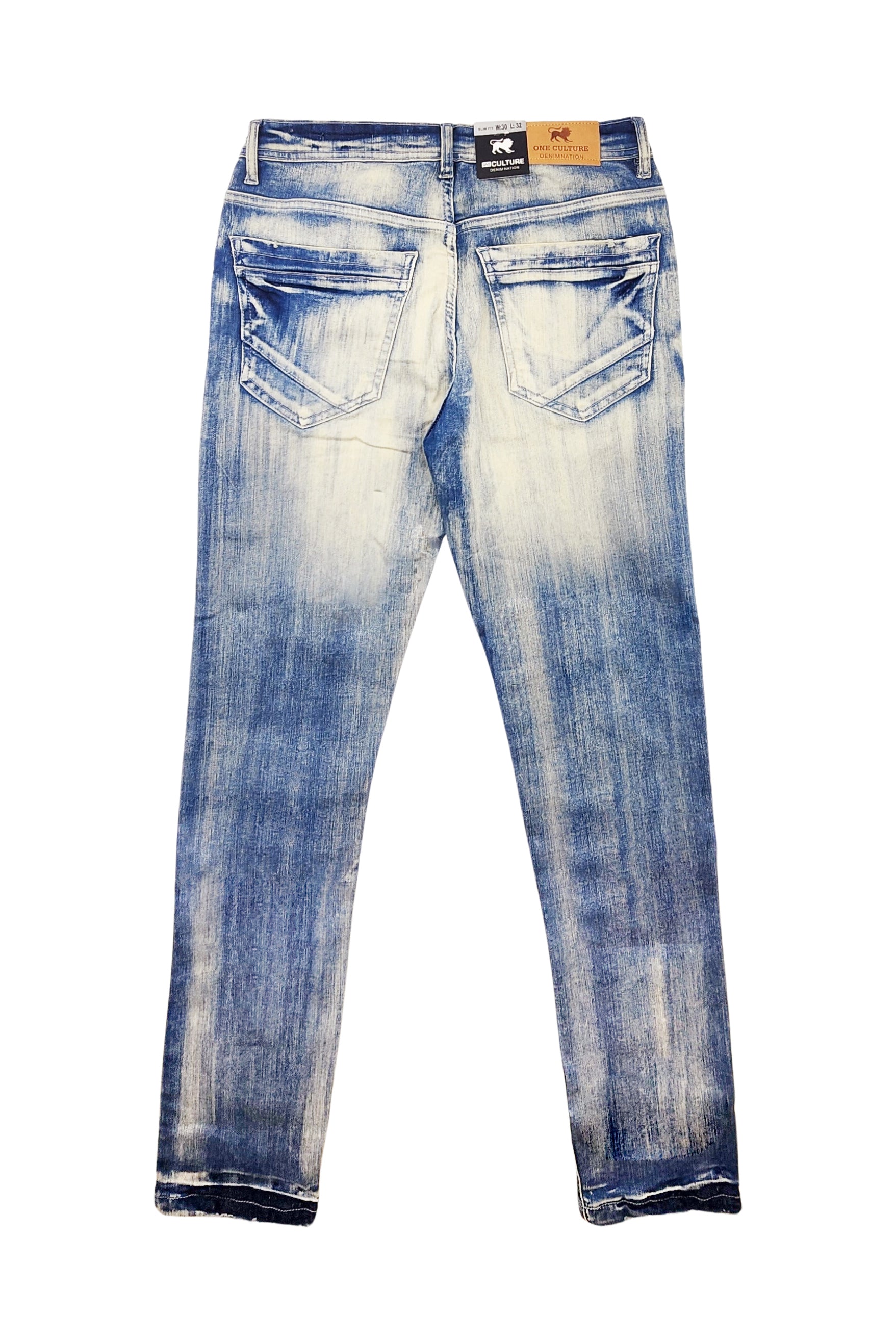 MEN'S ONE CULTURE 2-TONE SLIM FIT BLUE JEANS