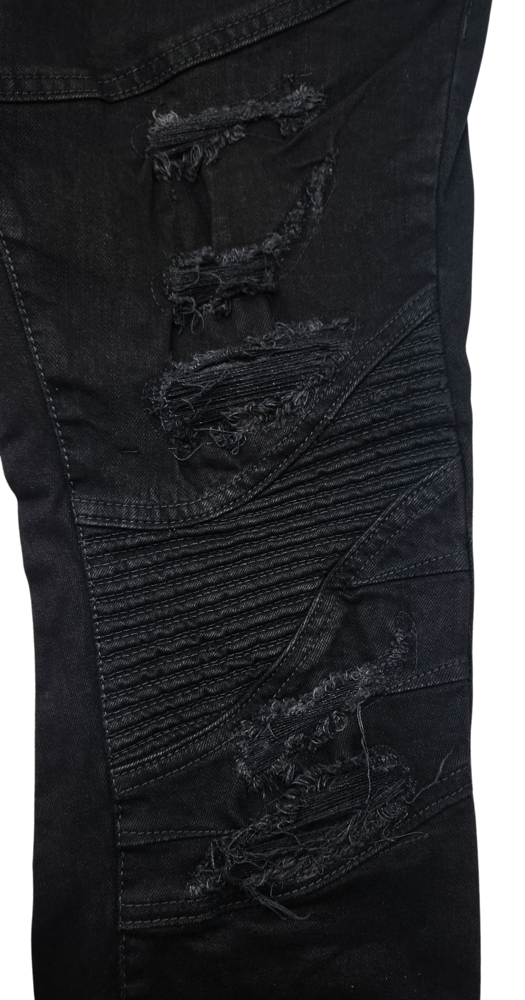 MEN'S ONE CULTURE BLACK DISTRESSED RIPPED JEANS