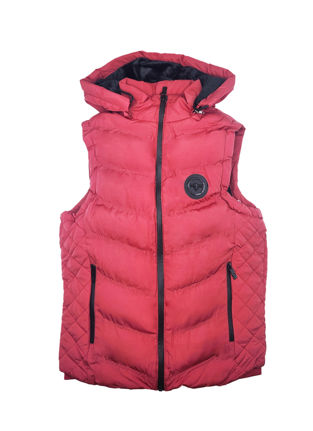 V.I.P. COLLECTION MEN'S FANCY VEST WITH DETACHABLE HOOD (RED)