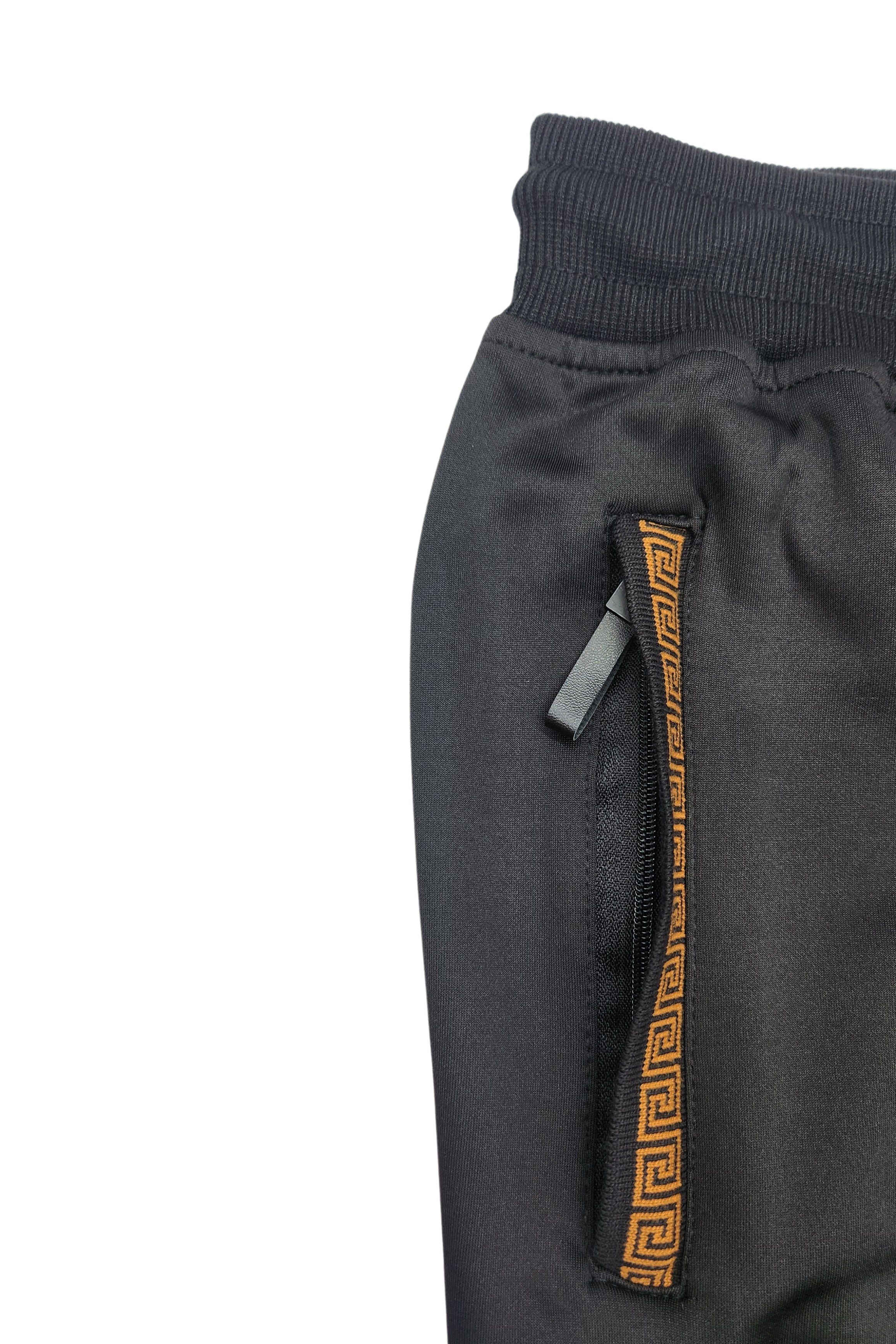 MEN'S 2-PIECE DESIGNER EMBROIDERED FASHION TRACKSET (BLACK)