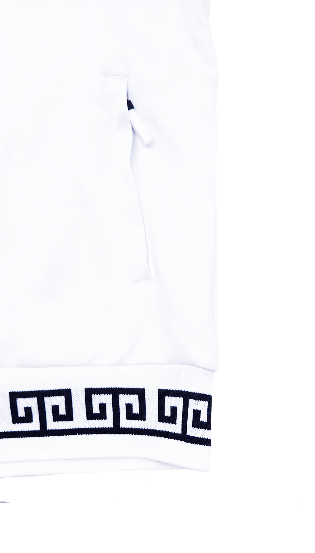 MEN'S EMBROIDERED ZIPPER HOODIE (WHITE)