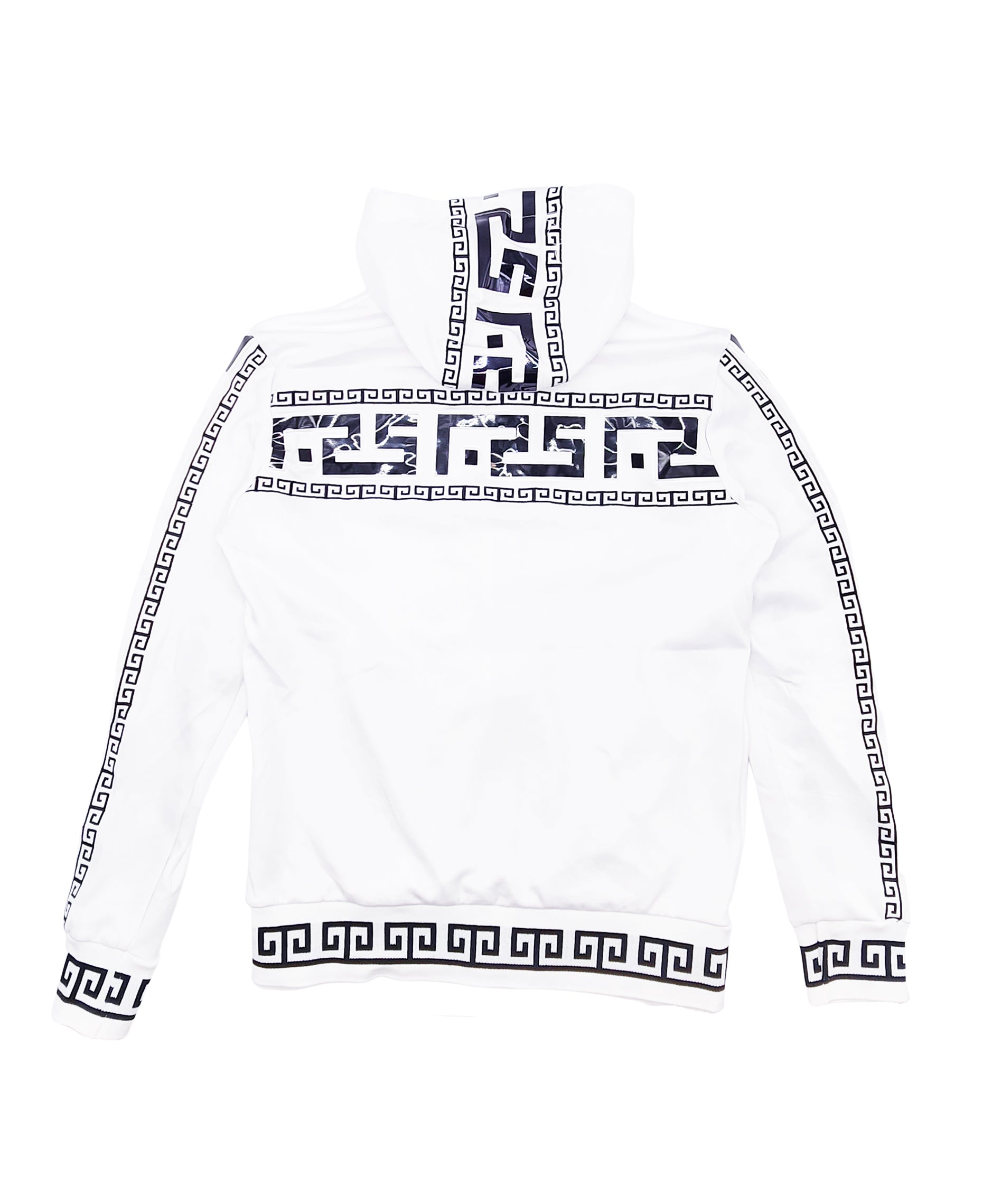 MEN'S EMBROIDERED ZIPPER HOODIE (WHITE)