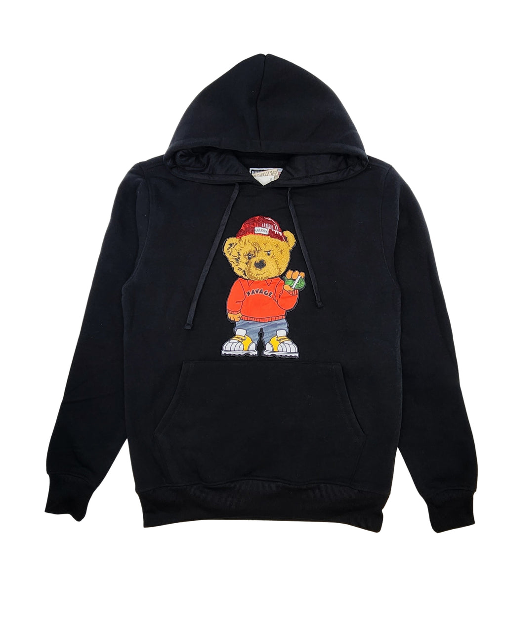 BLEECKER & MERCER MEN'S BEAR FLEECE HOODIE (BLACK)