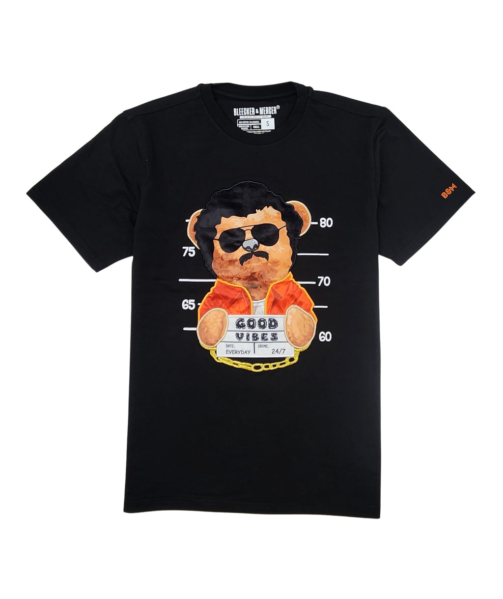 BLEECKER & MERCER BEAR GOOD VIBES GRAPHIC T-SHIRT (BLACK)