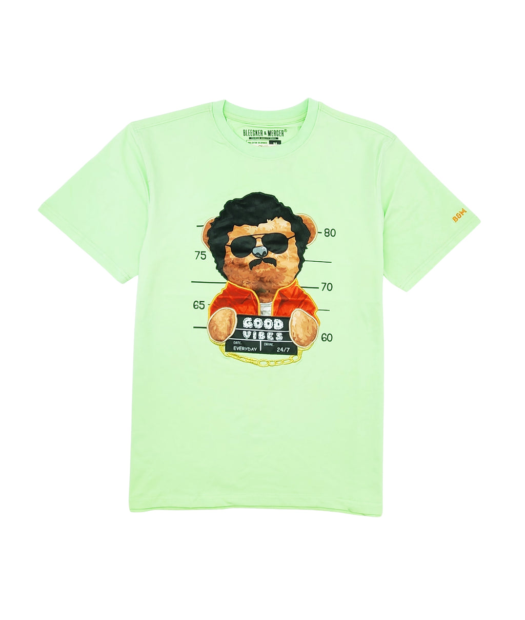 BLEECKER & MERCER BEAR GOOD VIBES GRAPHIC T-SHIRT (MINT)