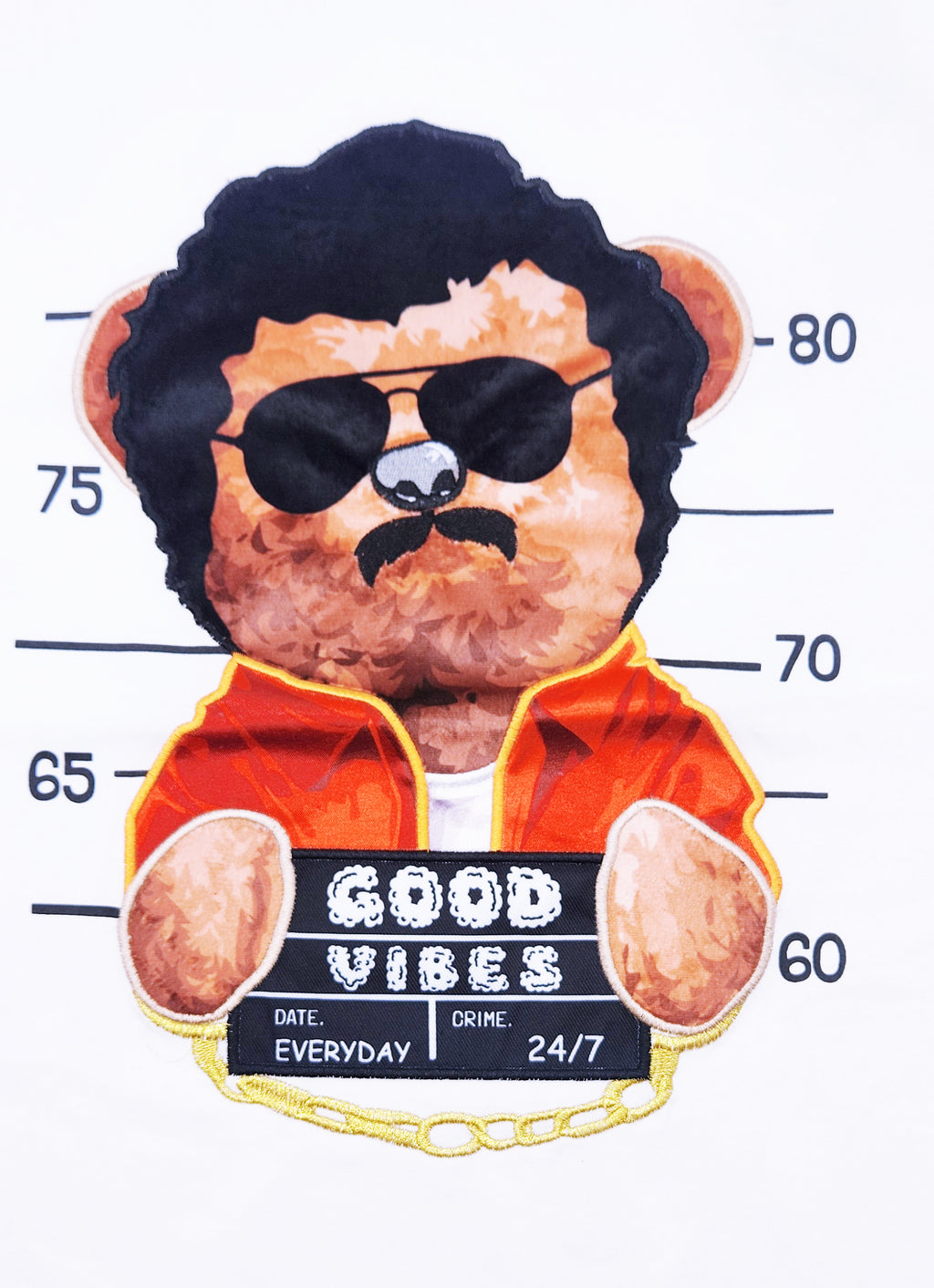 BLEECKER & MERCER BEAR GOOD VIBES GRAPHIC T-SHIRT (WHITE)