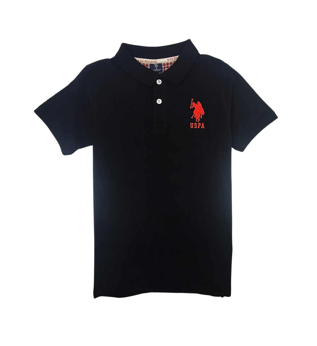 U.S. POLO ASSN. MEN'S BIG LOGO GOLF SHIRT (BLACK)