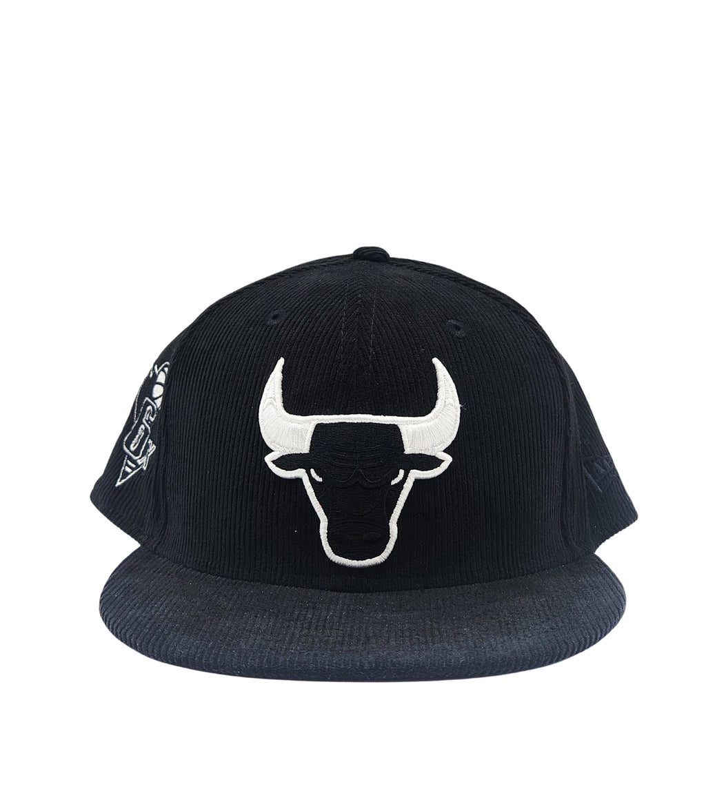 NEW ERA 9FIFTY NEW ERA CHICAGO BULLS 6X CHAMPS BLACK CORD SNAPBACK HAT