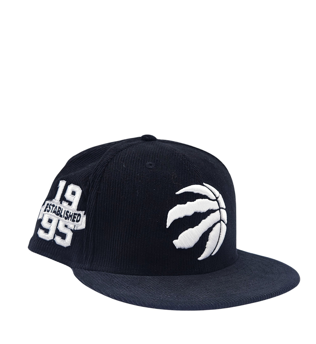 NEW ERA 9FIFTY TORONTO RAPTORS 1995 ESTABLISHED BLACK CORD SNAPBACK HAT