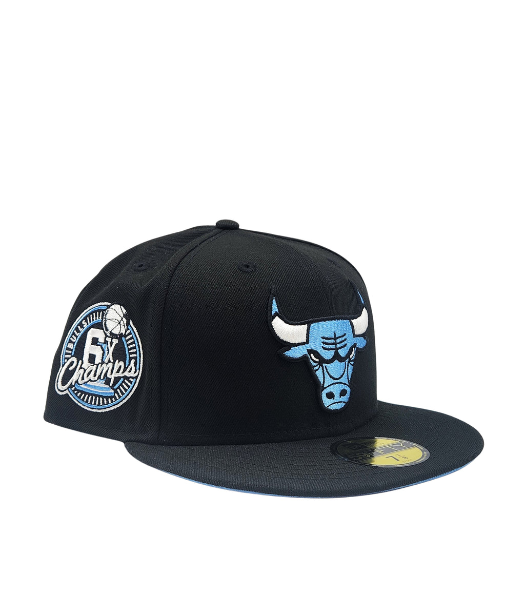 NEW ERA 59FIFTY CHICAGO BULLS 6X CHAMPS BLACK/BLUE FITTED HAT