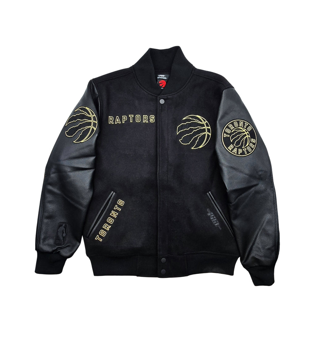 PRO STANDARD MEN'S NBA TORONTO RAPTORS BLACK/GOLD VARSITY JACKET