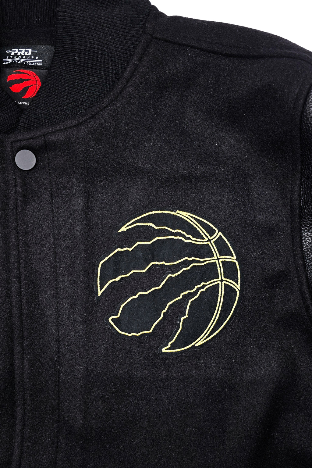 PRO STANDARD MEN'S NBA TORONTO RAPTORS BLACK/GOLD VARSITY JACKET