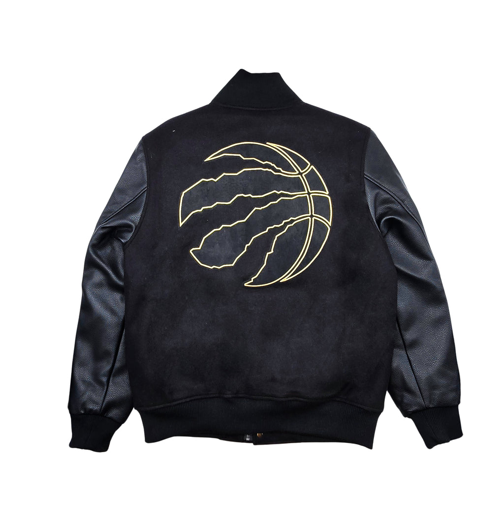 PRO STANDARD MEN'S NBA TORONTO RAPTORS BLACK/GOLD VARSITY JACKET