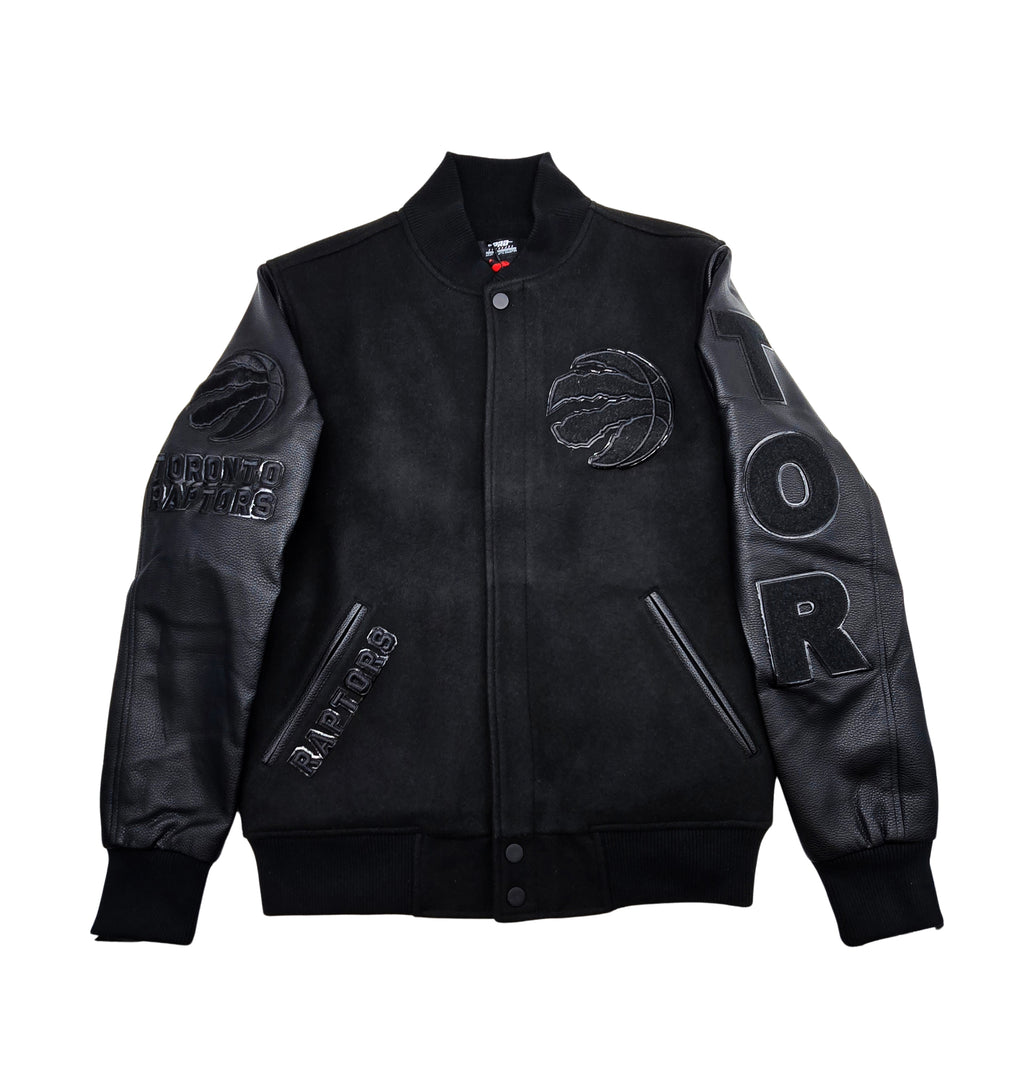 PRO STANDARD MEN'S NBA TORONTO RAPTORS ALL BLACK VARSITY JACKET