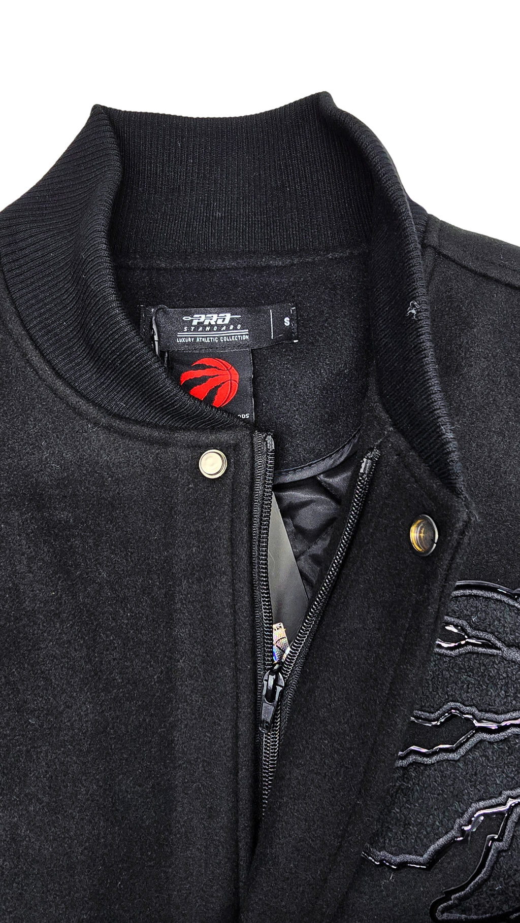 PRO STANDARD MEN'S NBA TORONTO RAPTORS ALL BLACK VARSITY JACKET