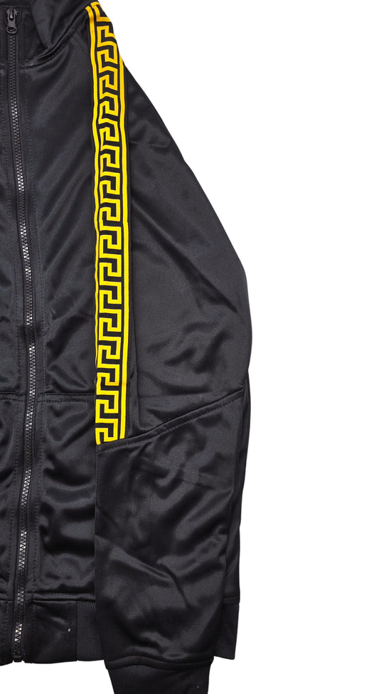 PLOREO MEN'S ZIP-UP HOODIE/JOGGER SET (BLACK)