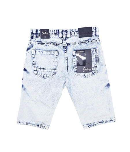 SWITCH MEN'S RIPPED DENIM SHORTS (ICE BLUE)