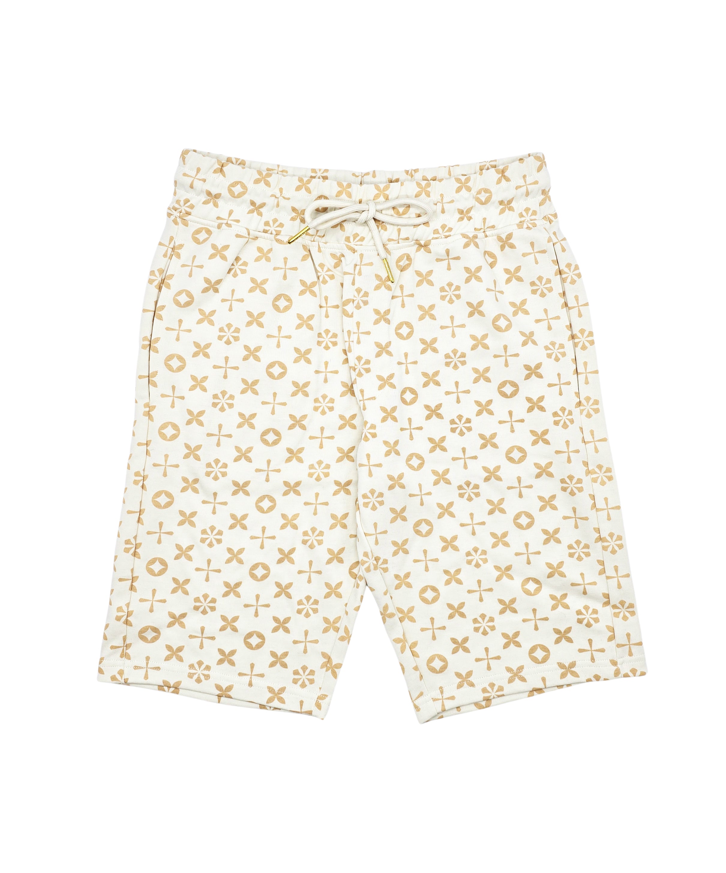 SWITCH REMARKABLE MENS PATTERN T-SHIRT/SHORTS SET (CREAM)