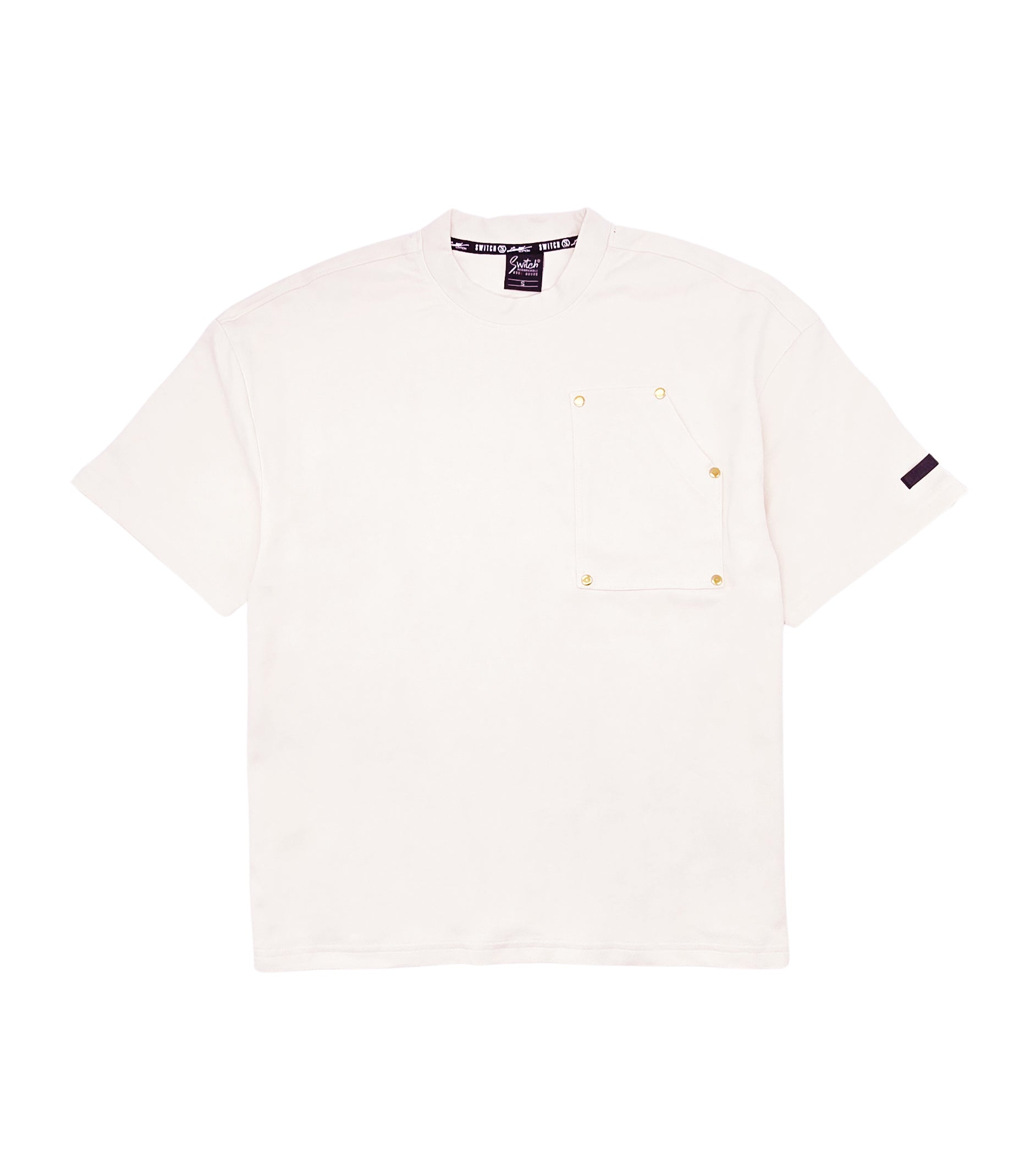 SWITCH REMARKABLE MENS OVERSIZED BASIC T-SHIRT/SHORTS SET (CREAM)