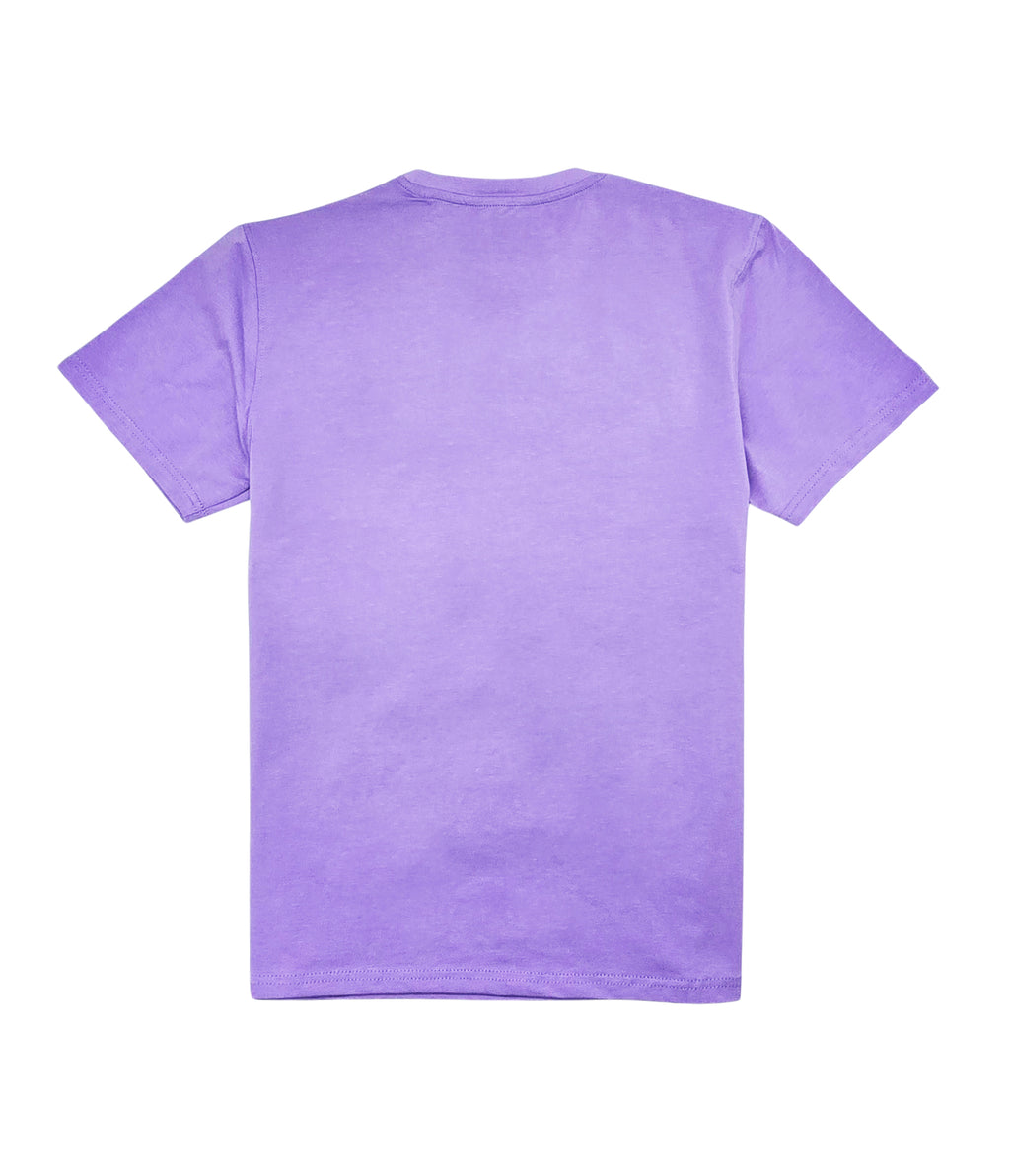 LEGENDS NEVER DIE CHENILLE & APPLIQUE GRAPHIC T-SHIRT (LAVENDER)