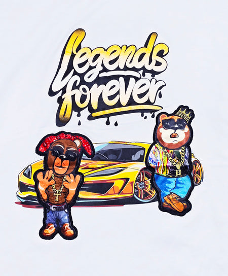 LEGENDS FOREVER CHENILLE & APPLIQUE GRAPHIC T-SHIRT (WHITE)