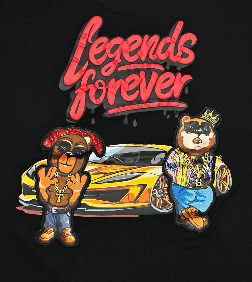 LEGENDS FOREVER CHENILLE & APPLIQUE GRAPHIC T-SHIRT (BLACK)