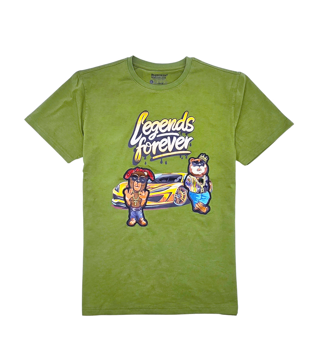 LEGENDS FOREVER CHENILLE & APPLIQUE GRAPHIC T-SHIRT (GREEN)