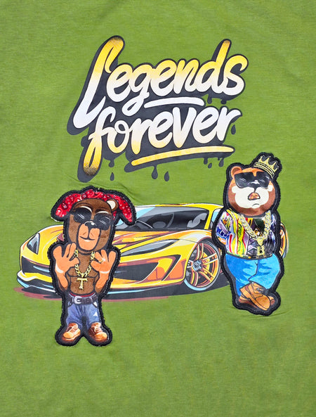 LEGENDS FOREVER CHENILLE & APPLIQUE GRAPHIC T-SHIRT (GREEN)