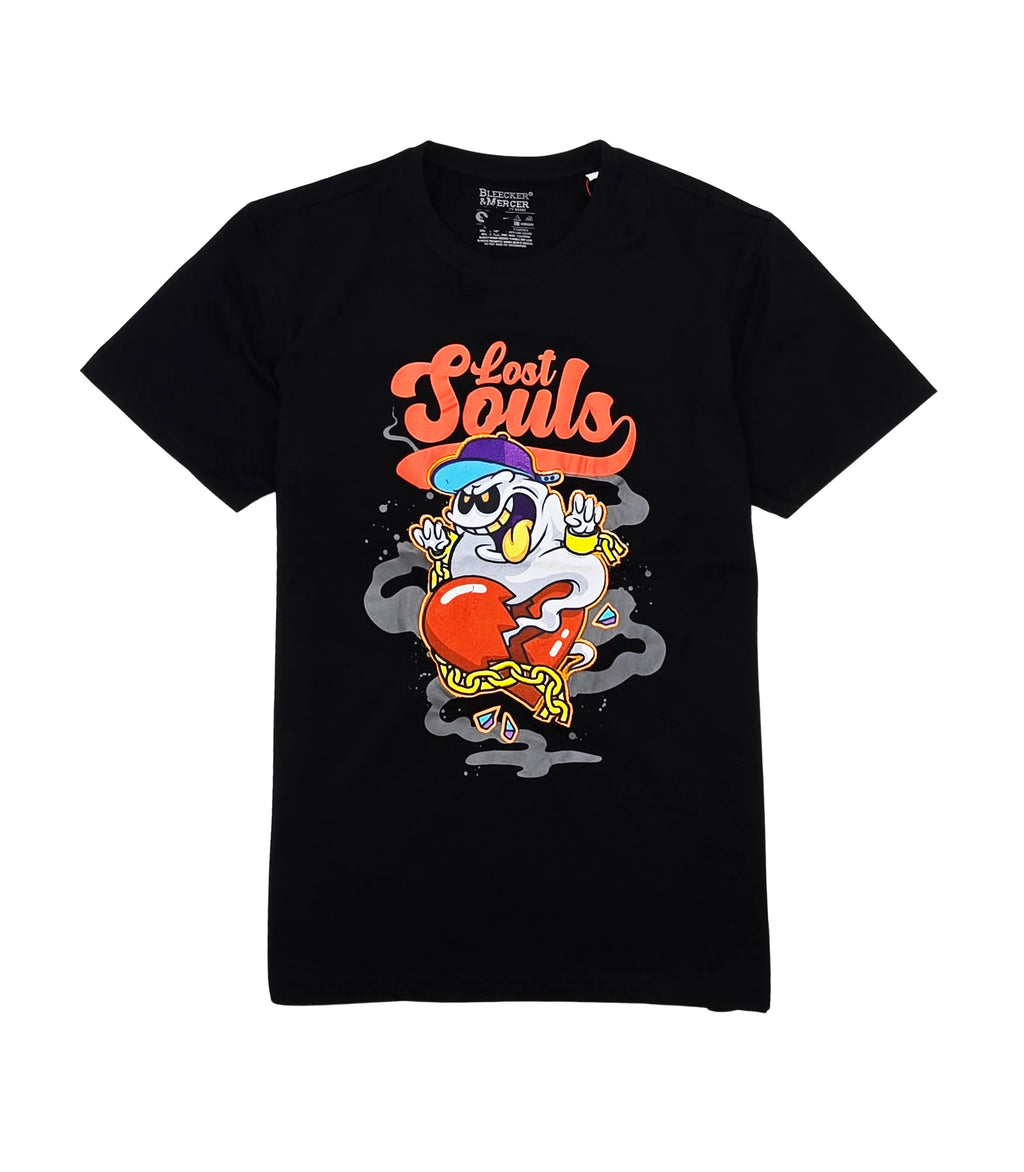 LOST SOUL CHENILLE & EMBROIDERED GRAPHIC T-SHIRT (BLACK)