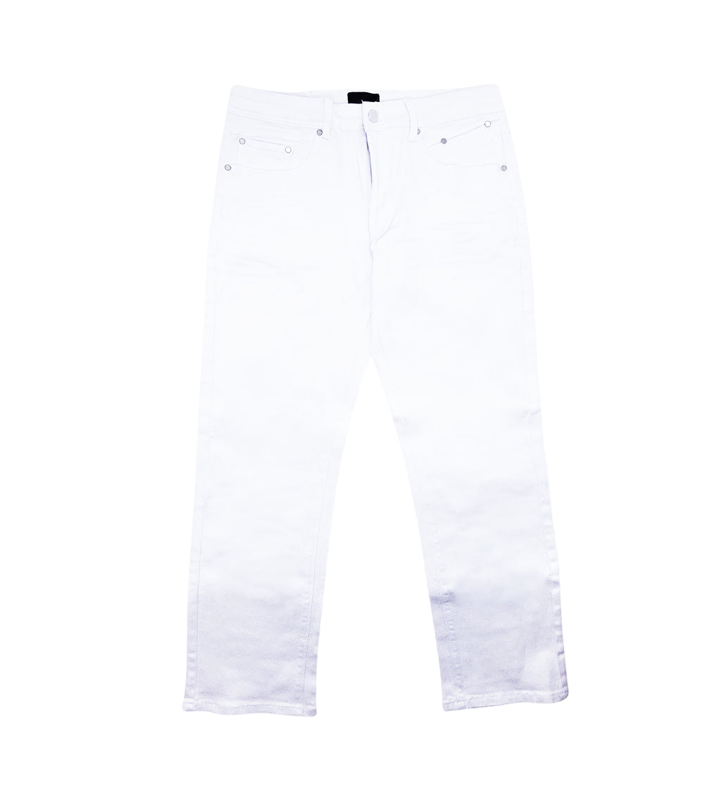 BLEECKER & MERCER MEN'S BASIC STRAIGHT STRETCH JEANS (WHITE)