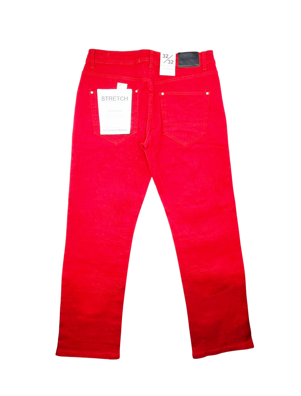 BLEECKER & MERCER MEN'S BASIC STRAIGHT STRETCH JEANS (RED)