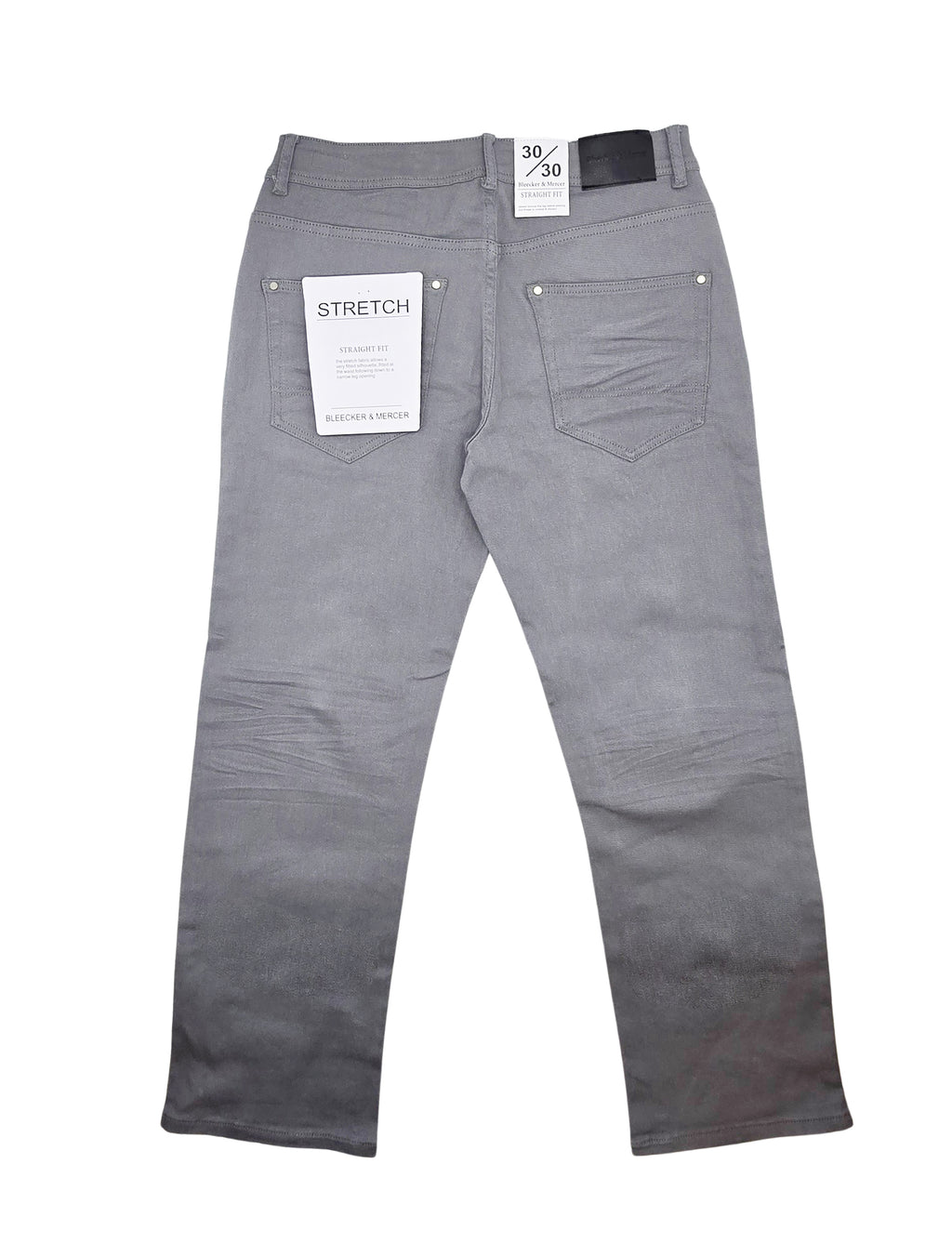 BLEECKER & MERCER MEN'S BASIC STRAIGHT STRETCH JEANS (GREY)