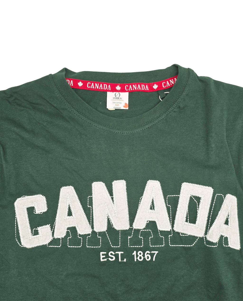 CANADA EMBROIDERED LOGO PRINT T-SHIRT (GREEN)