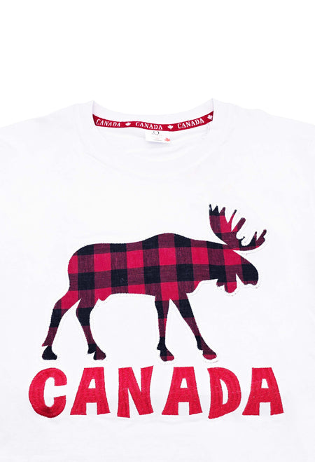 CANADA EMBROIDERED LOGO PRINT T-SHIRT (WHITE)