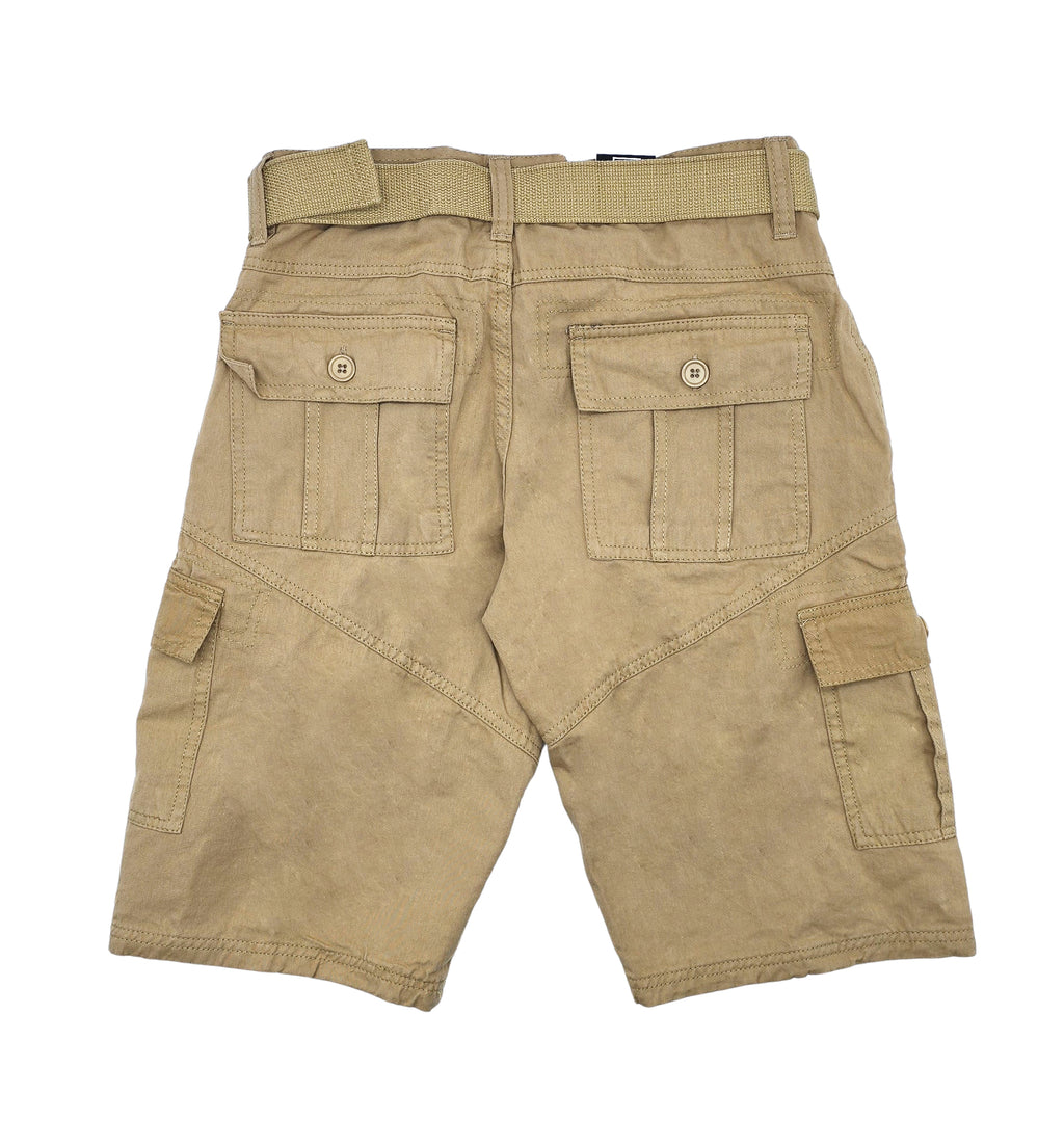 PLOREO MEN'S CARGO SHORTS WITH BELT (KHAKI)