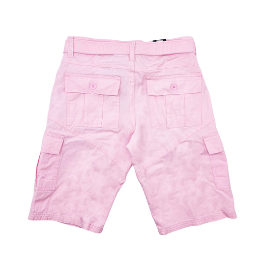 PLOREO MEN'S CARGO SHORTS WITH BELT (PINK)