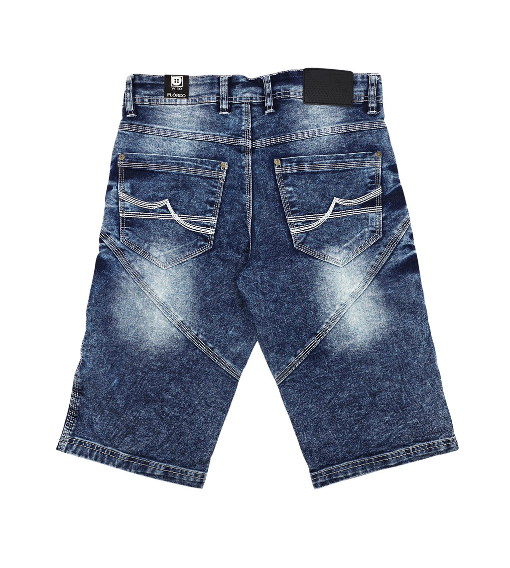 PLOREO MEN'S STRETCH DENIM SHORTS (BLUE)