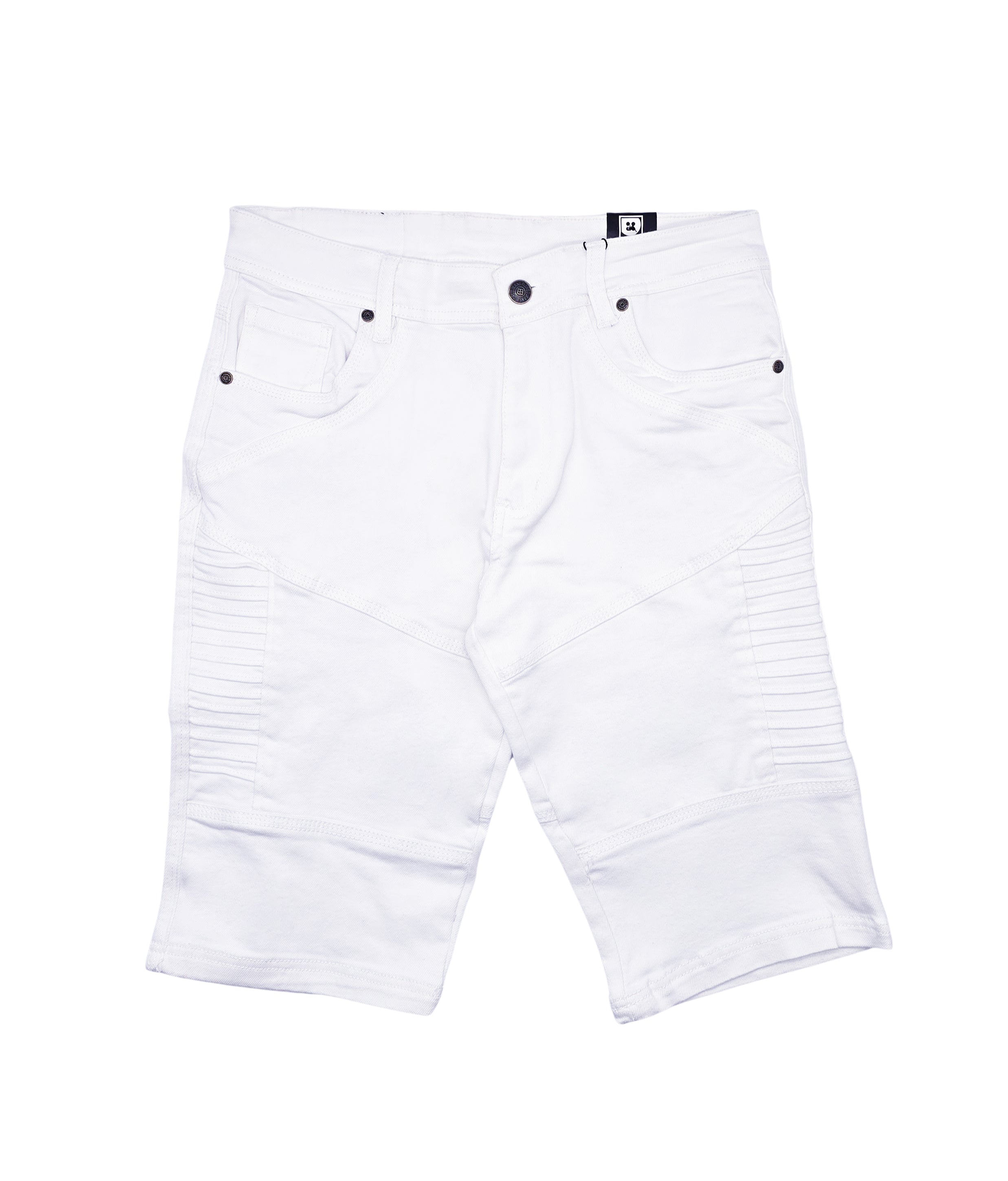 PLOREO MEN'S STRETCH DENIM SHORTS (WHITE)