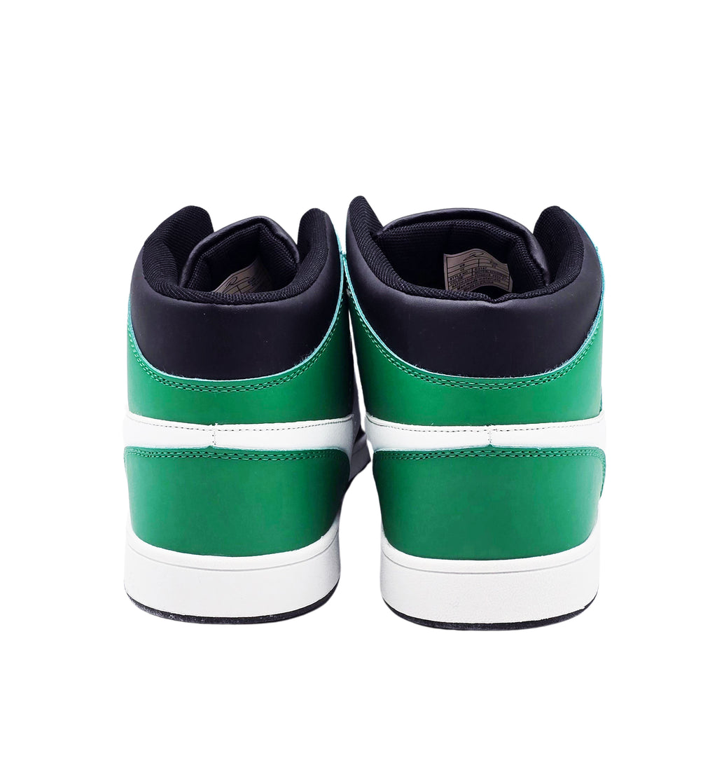 MEN'S HIGH TOP WHITE/BLACK/GREEN SHOES