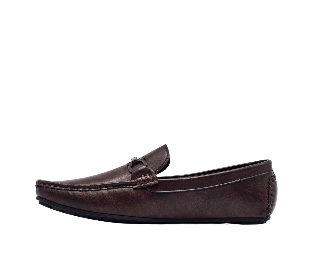 SEDAGATTI MEN'S FANCY LOAFERS (BROWN)