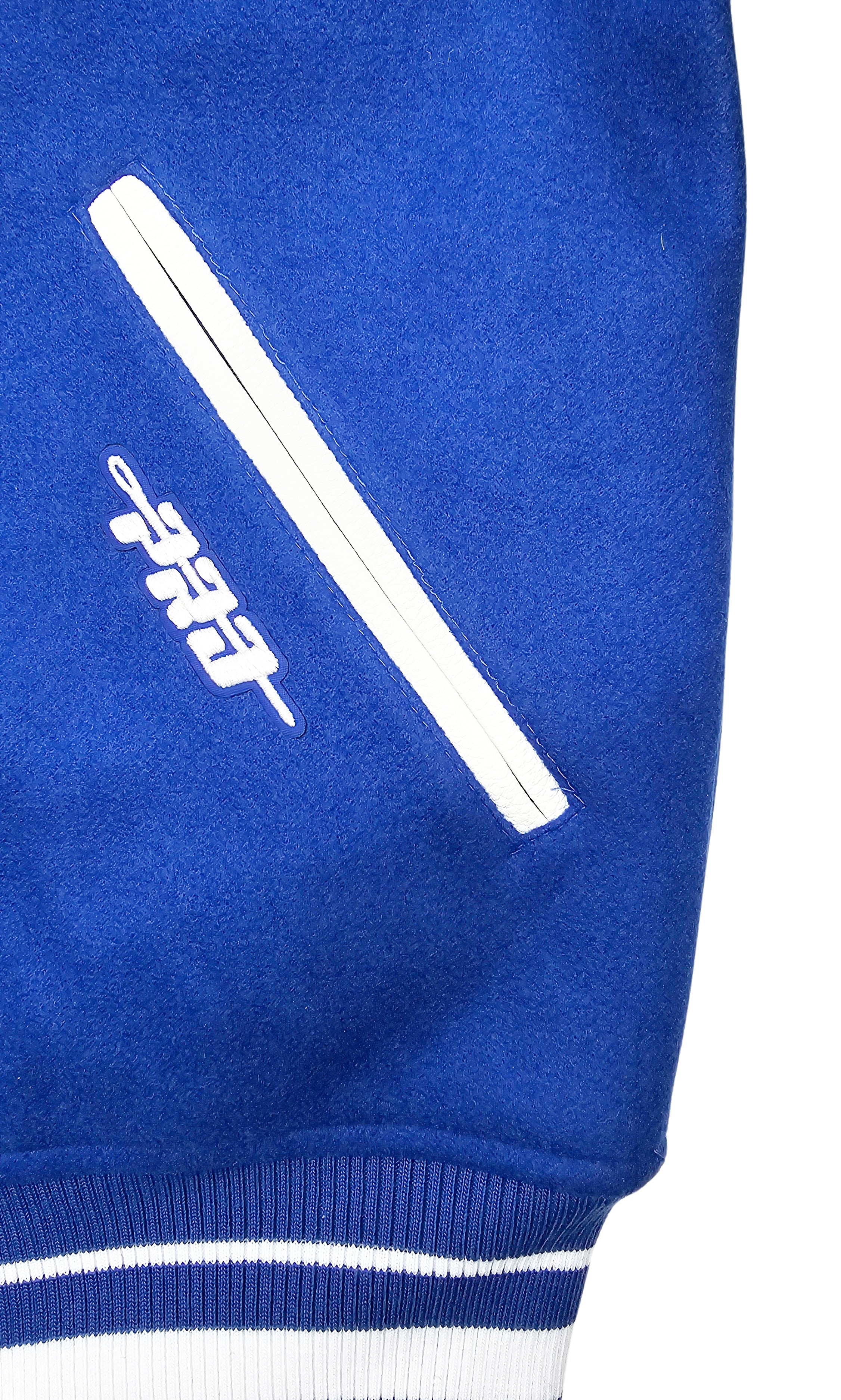 PRO STANDARD MEN'S NHL TORONTO MAPLE LEAFS SCRIPT TAIL WOOL ROYAL BLUE/WHITE VARSITY JACKET