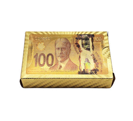 PLAYING CARDS FOIL CANADIAN DOLLAR DECK GOLD